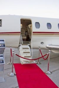 Private jet red carpet