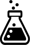 Conical flask icon as metaphor for definition formula