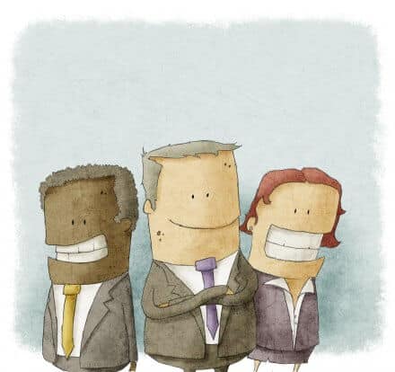 funny Illustration of happy business people group
